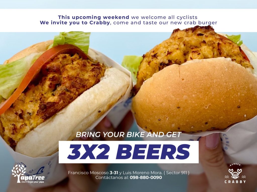 Crabby Burgers 3 x 2 Beers with Bike