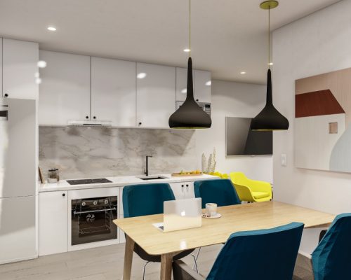 Modern 2BDR Apartmen with Stunning River ViewsRender Kitchen