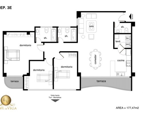 Nice Apartment For Sale In Lope De Vega Floorplan